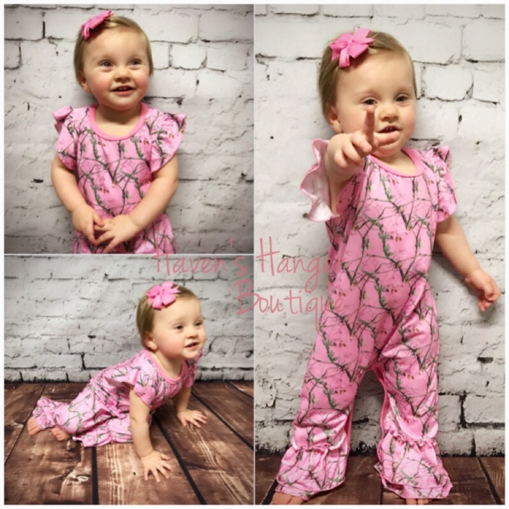 Pink Camo Baby Girl Romper